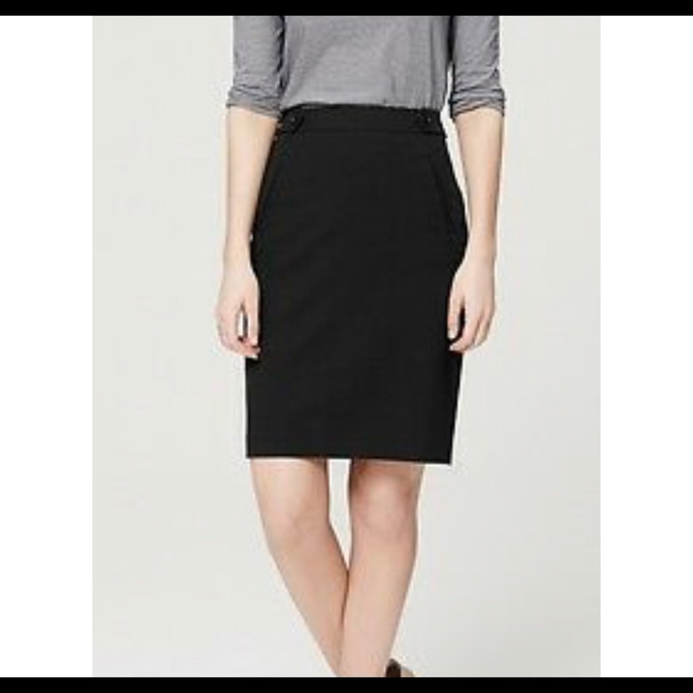 Loft pencil skirt with buttons